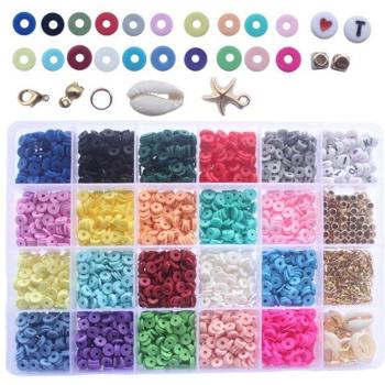 DIY Jewelry Making Kit with Polymer Clay Discs and Starfish Pendants