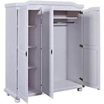 Armoire rustique 3 portes blanche