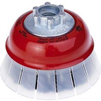 Spazzola a tazza in acciaio intrecciato M14 65 mm 0,50 mm