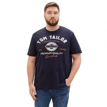 T-shirt bleu pour homme en coton col rond