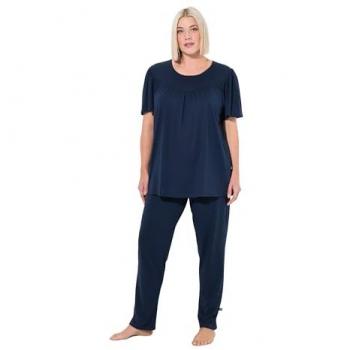 Eleganter Rundhals Pyjama in Blau