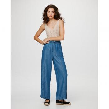 Vila Pantalon à Taille Élastique – Couleur Bleu Profond