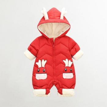 Baby Winter Coat Plus Velvet Thick Jumpsuit for Toddlers 0-3 Years
