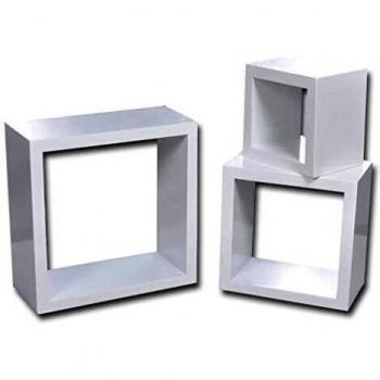 Estantes flotantes en forma de cubo blanco 3 piezas
