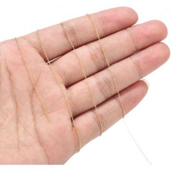 2 Meter Roestvrijstaal Gele Kralenkabelketting, Ø 0.8 mm, Accessoire Onderdeel