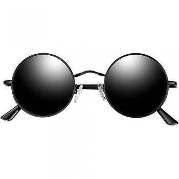 Vintage Herren‑Sonnenbrille John Lennon – schwarzer Rundkadrat