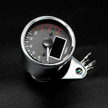 Digital LCD Motorcycle Speedometer Odometer Tachometer with Chrome Finish