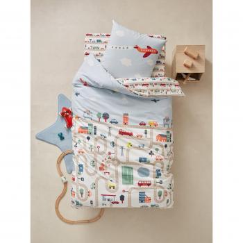 Beige Auto Theme Fitted Sheet for Children 90X140