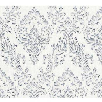 Architects Paper Barocktapete Metallic Silk, 10,05 m x 0,53 m, metallic weiß