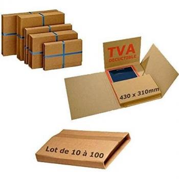 Lot de 10 étuis croix d'expédition format lettre carton brun 430×310