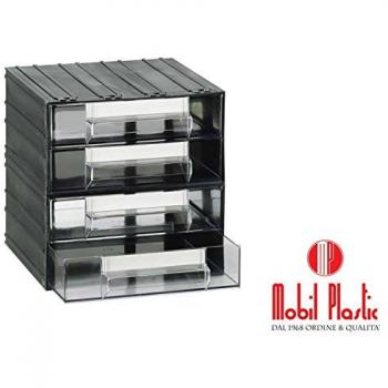 Mobil Plastic Cassettiera Porta Minuteria T/43‑4 – 4 Cassetti Trasparenti