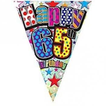 Panneau de Célébration 65e Anniversaire – Bannière Foil Simone Elvin Noir