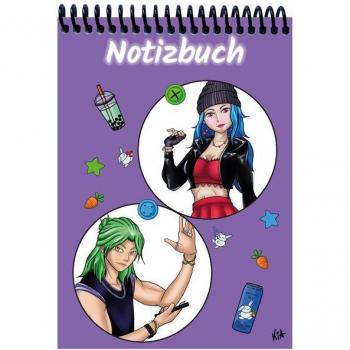 Kariertes A4 Notizblatt “Quinn & Enora” – Lila Edition