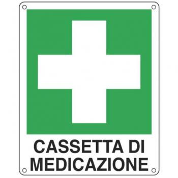 Cartello segnalatore d'emergenza 16x21 cm Cassetta di medicazione E20113W