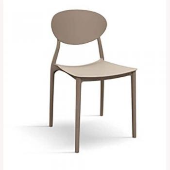 Sedia Polipropilene Design Moderno Tortora 50 x 81 x 43 cm