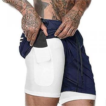 HAVANSIDY Men's 2-in-1 Gym Shorts