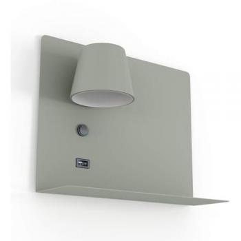 Lampadaire Lecteur Barcelone LED 6W, USB Baskop – Gris – Poignée Gauche