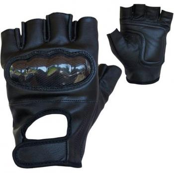 PROANTI Chopper‑Handschuhe, 100 % Rindsleder, fingerlos, schwarz