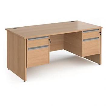 Office Desk 1600mm with Silver Pedestal Storage