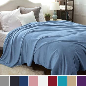 Jeté de Canapé Polaire Bleu 220 × 240 cm