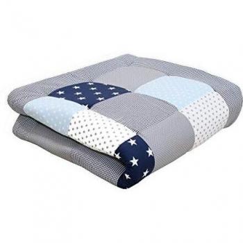 Coperta per gattonare 120x120 cm Grigio Blu