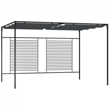 Cenador antracita 4x3x2,3 m 180 g/m² con techo retráctil vidaXL