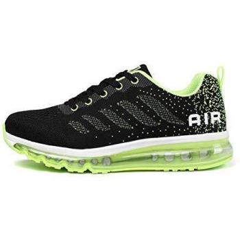 Chaussures de gym Air Running, homme et femme, respirantes, noir et vert, taille 46