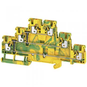 Weidmüller A3T 2.5 PE Feed-through Terminal, Green/Yellow
