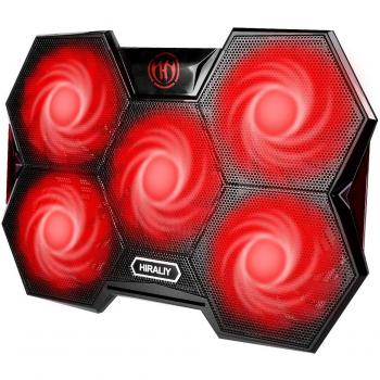 Hiraly Portable Laptop Cooler with LED Lighting & USB Ports