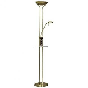 Wonderlamp Lámpara de pie LED Olimpia Cuero (18W+5W) con lector de lectura orientable