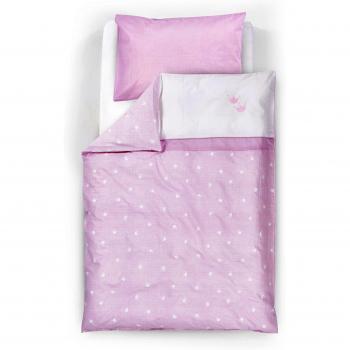 Träumeland 2tlg. Bettwäsche Krone, rosa, 80 x 80 cm