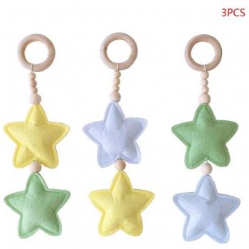 Ensemble 3‑pièces “Étoile Nordique” – Pendentifs décoratifs en bois