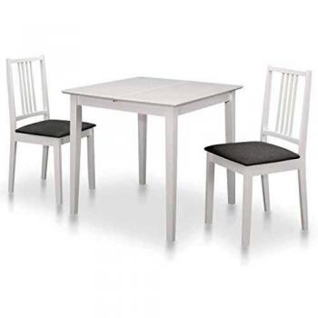 Juego de Muebles de Comedor 3 Piezas MDF Blanco
