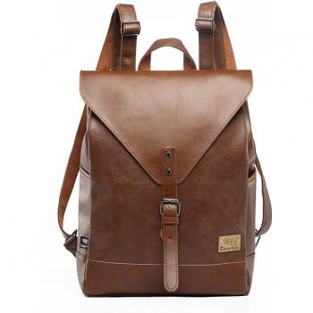 Men's Vintage Leather Triple-Box Laptop Backpack