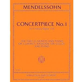 MENDELSSOHN-Pieza de Concierto nº 1 Op.113 en Fa menor para 2 Clarinetes (Fagot) y Piano (Simon)