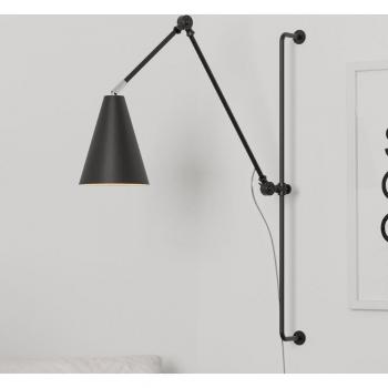Moderne Wandleuchte Yukon in Schwarz-matt 78,5cm E27 Fassung
