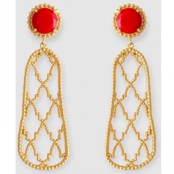 Pendientes largos Alhambra Rojo