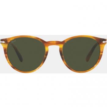 PERSOL PO3152S 115731 Striped Brown Green 49 mm Men's Sunglasses