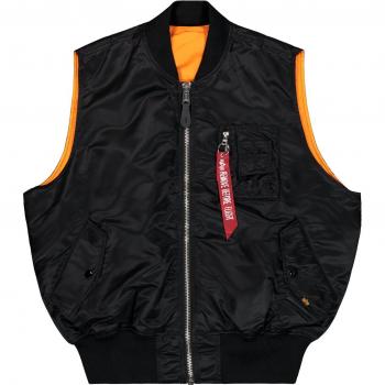 Alpha Industries Men's Black MA‑1 Heritage Vest (Size Medium)