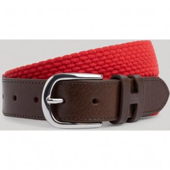 Cinturón Rojo Trenzado con Acabados en Piel Hackett