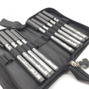 Bolígrafo de Micrones STA, Set de 9 con Estuche