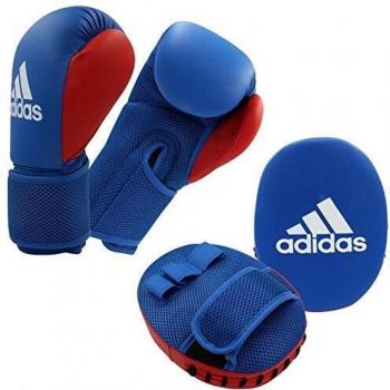 Adidas Unisex Boxset für Kinder, 2 Pratzen, Blau-Rot, XS