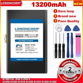 LOSONCOER 13200mAh A1389 Replacement Battery for iPad 3 & 4