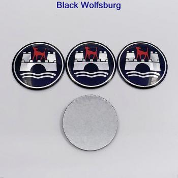 Couvre-moyeu de roue 4pcs 56mm 60mm 65mm 68mm avec logo Wolfsburg