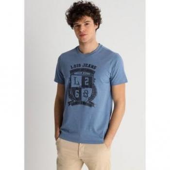 T-shirt Homme avec Emblème Bleu