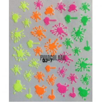 Nail art autocollants 3D étoiles néon