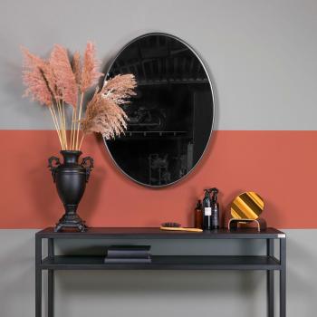Donna Väggspegel Design – 80x60 cm, oval, svarta stålarmer