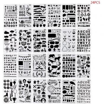 Mandala Ruler Stencil Set 16pcs for DIY Album Decor