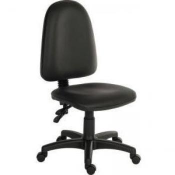 Ergo Twin High Back PU Operator Chair without Arms Black