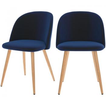 Sillas Cozy de Terciopelo Azul Oscuro
